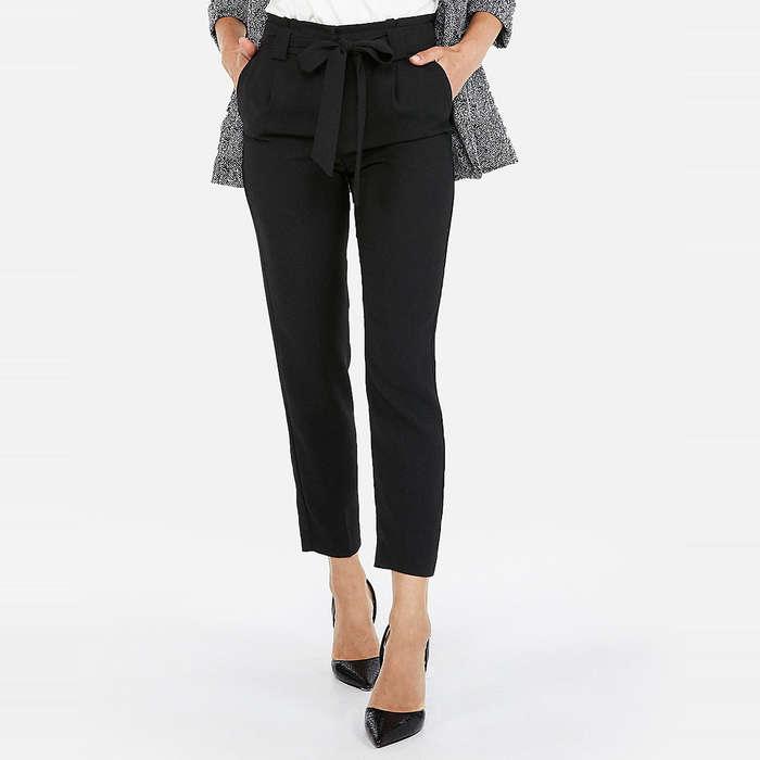 Express High Waisted Paperbag Ankle Pant