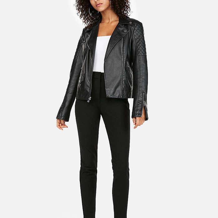 Express (Minus The) Leather Quilted Moto Jacket