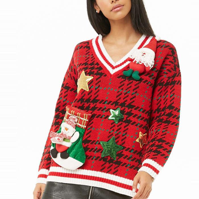 Forever 21 Plaid Holiday Sweater