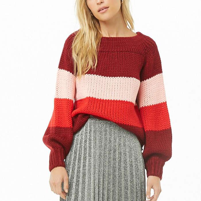 Forever 21 Ribbed Colorblock Sweater