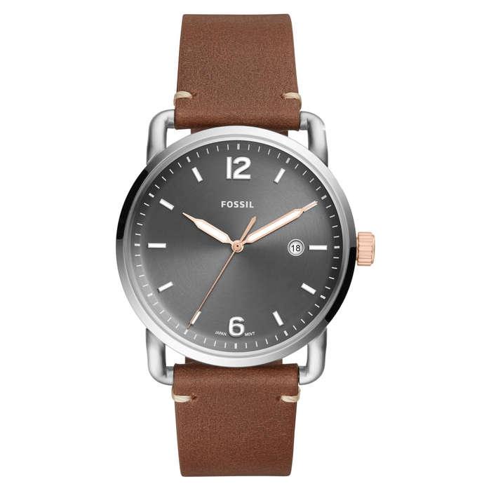 Fossil Commuter Leather Strap Watch
