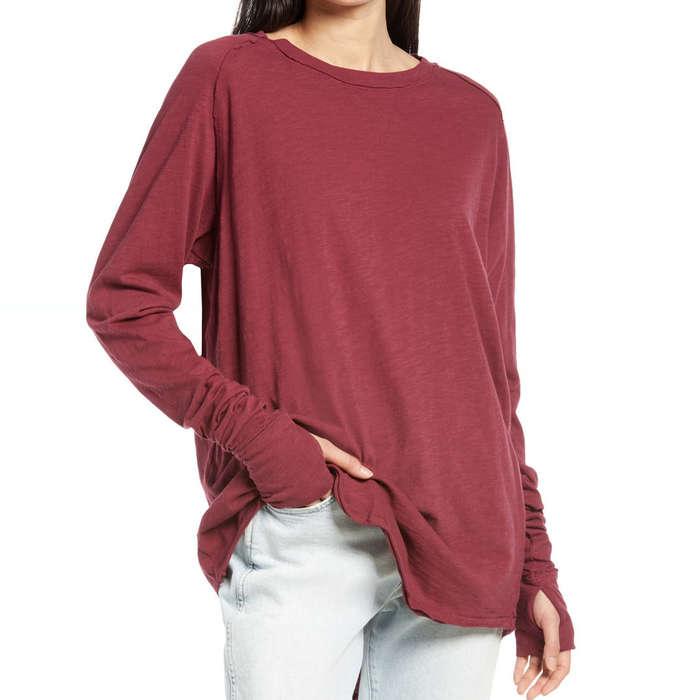Free People Arden Extra Long Cotton Top
