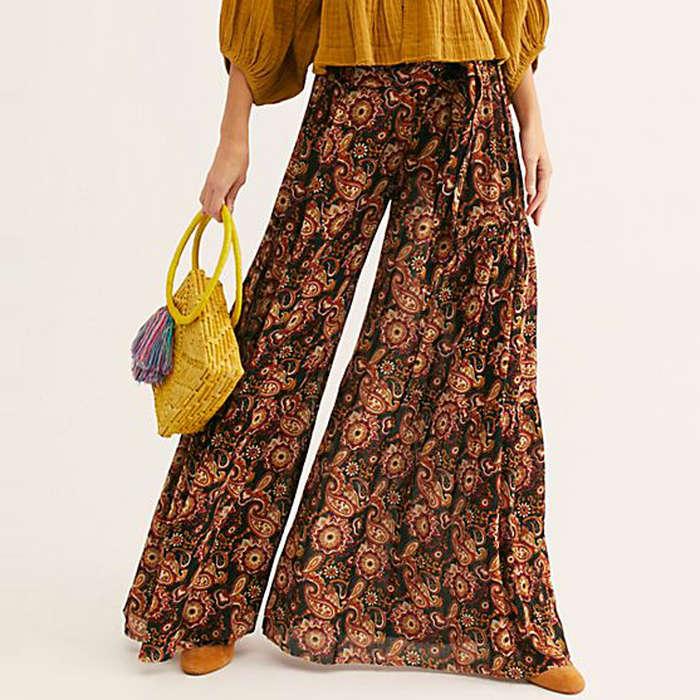 Free People One Aloha Printed Wide-Leg Pants