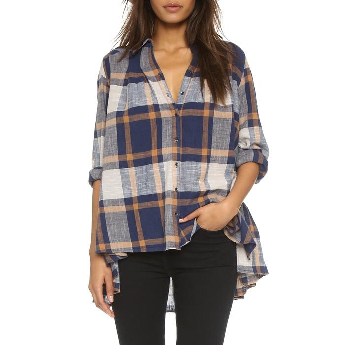 Free People Peppy in Plaid Button Down