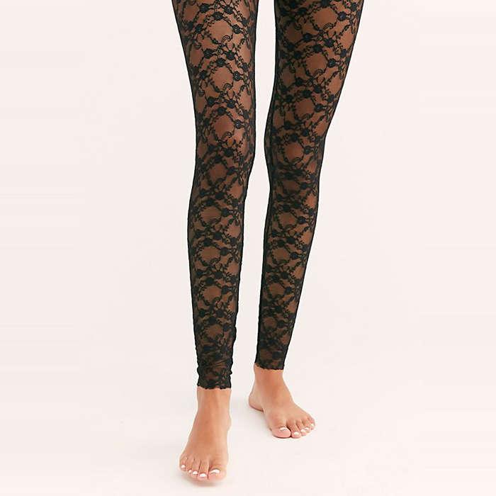 Free People Runaway Lace Cropped Tights
