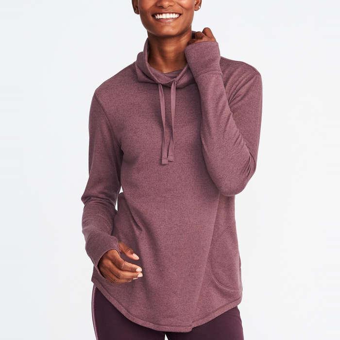 Gap Funnel-Neck Sweater-Knit Performance Pullover
