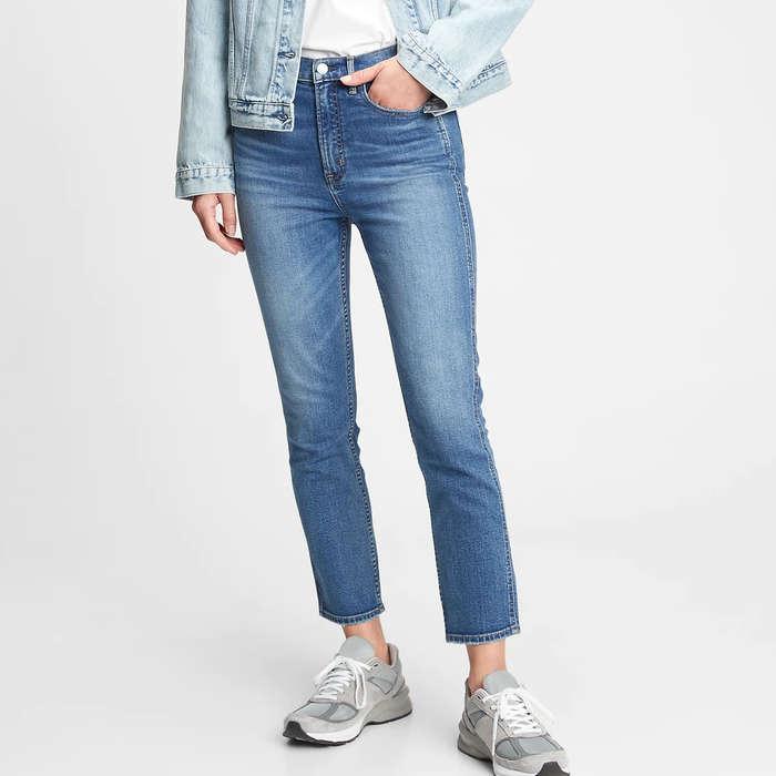 Gap High Rise Cigarette Jeans With Secret Smoothing Pockets With Washwell