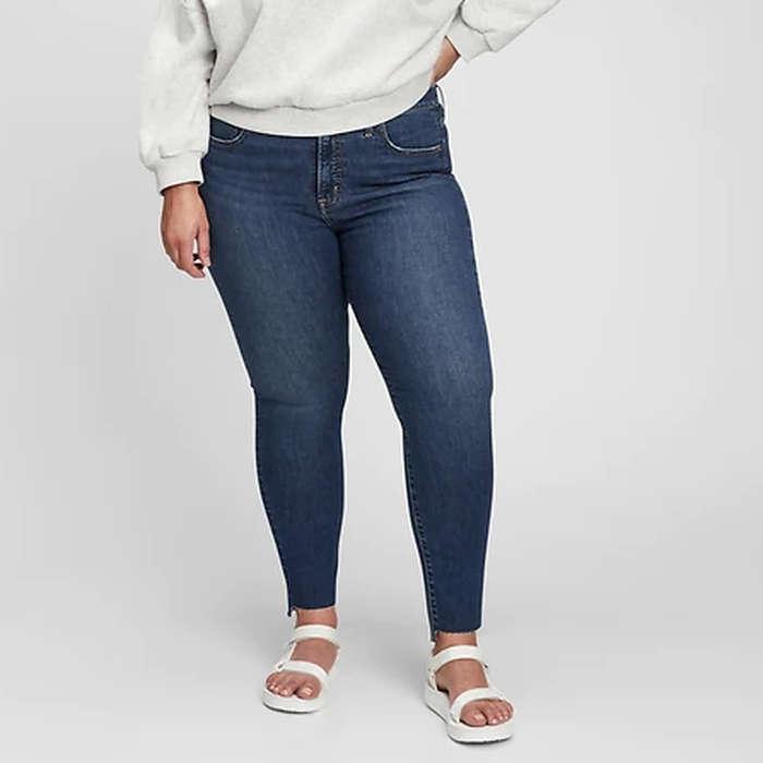 Gap High Rise True Skinny Jeans With Washwell In Dark Indigo