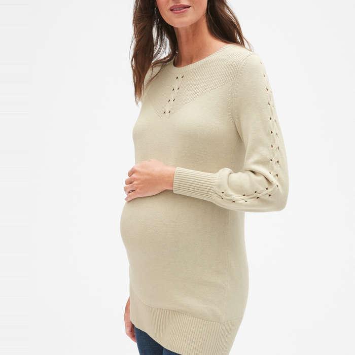 Gap Maternity Lattice Cable-Knit Sweater Tunic