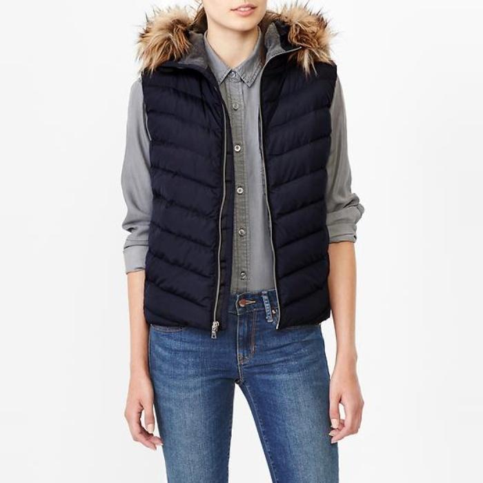 GAP PrimaLoft Luxe Fur-Trim Puffer Vest