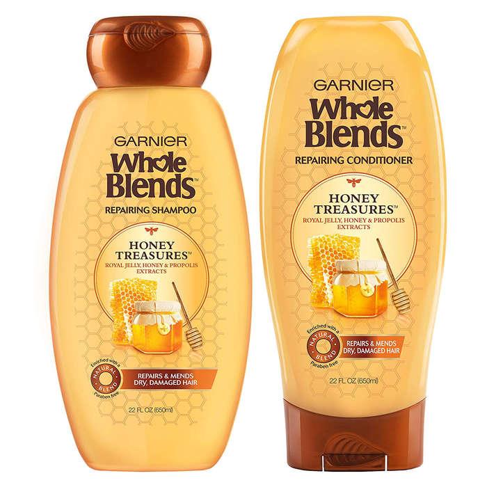 Garnier Hair Care Whole Blends Honey Treasures Repairing Shampoo And Conditioner