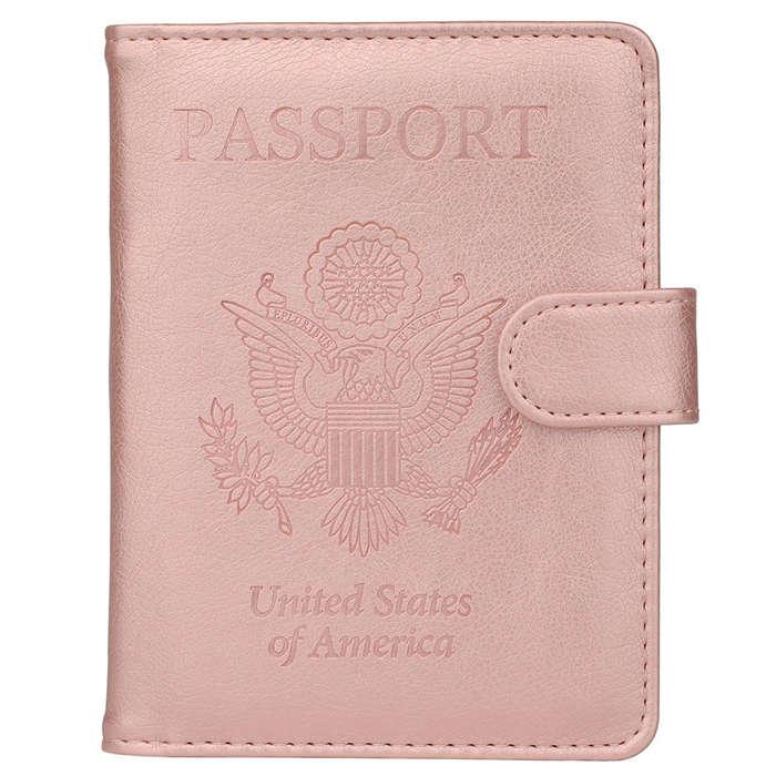 GDTK Leather Passport Holder Cover Case RFID Blocking Travel Wallet