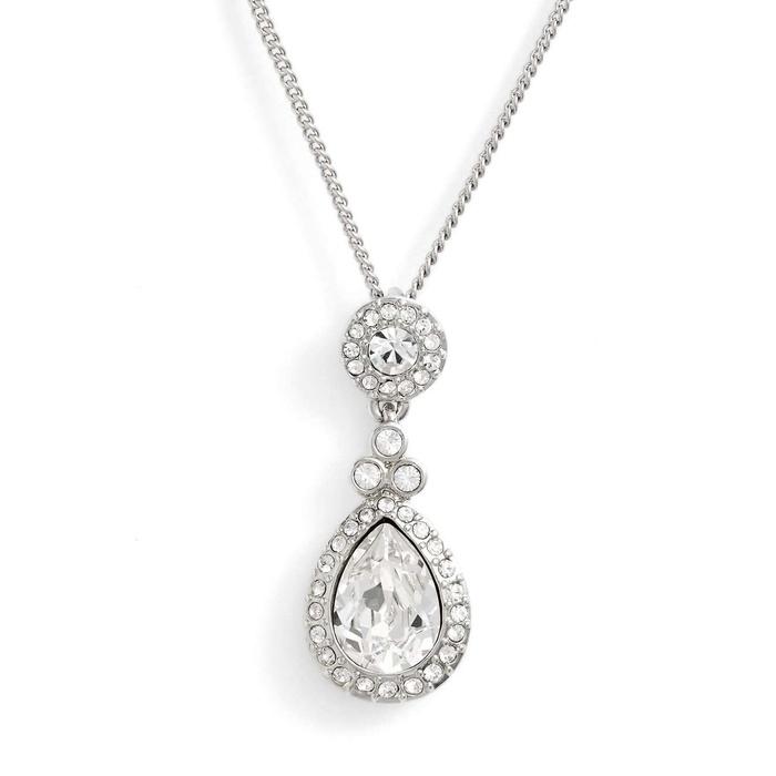 Givenchy Crystal Teardrop Pendant Necklace