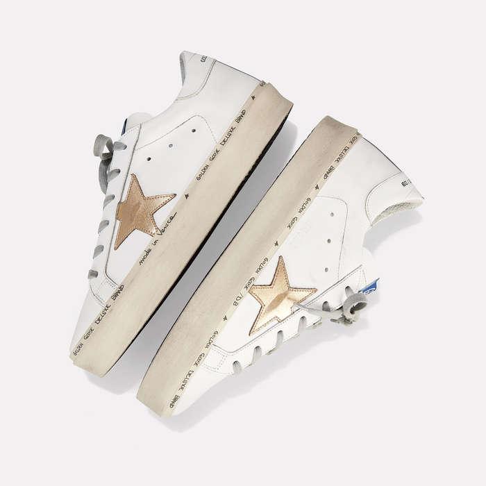 Golden Goose Hi Star Gold Leather Low-Top Sneakers