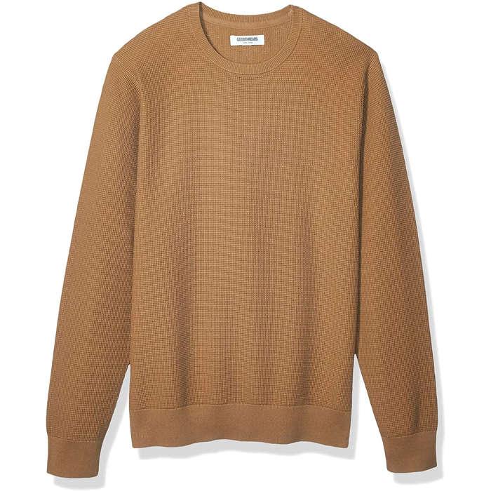 Goodthreads Men's Soft Cotton Thermal Stitch Crewneck Sweater
