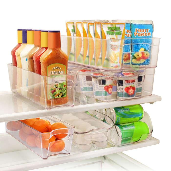Greenco 6 Piece Refrigerator And Freezer Stackable Storage Organizer Bins
