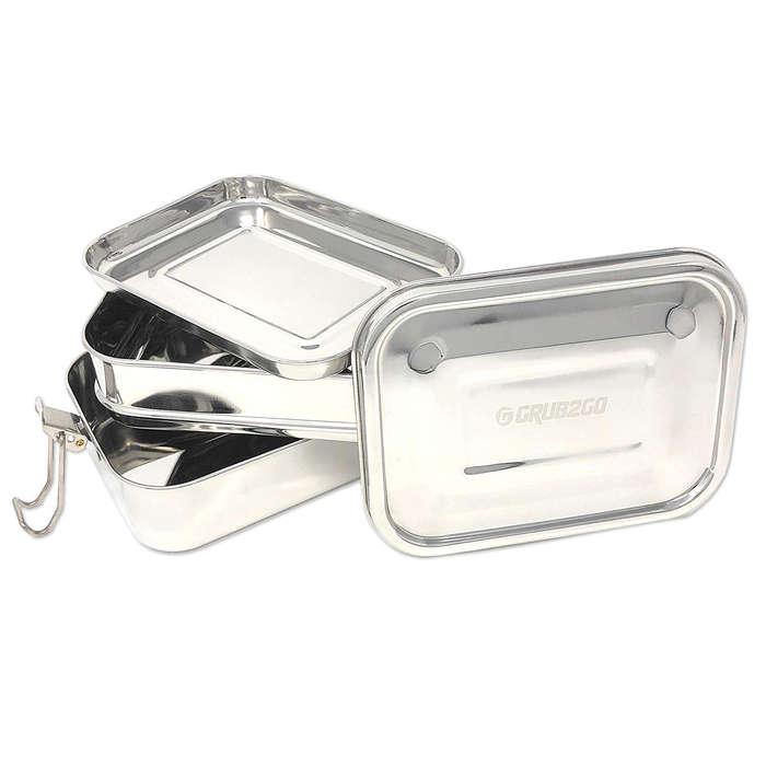 Grub2Go Stainless Steel 3-Layer Bento Lunch Box
