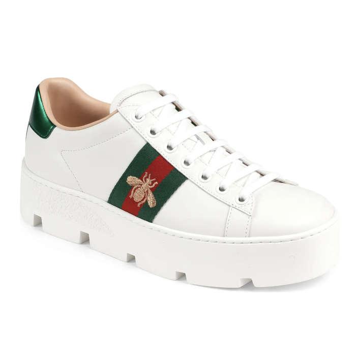 Gucci Ace Embroidered Platform Sneakers