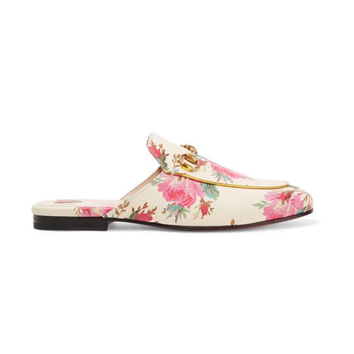 Gucci Princetown Horsebit-Detailed Printed Leather Slippers