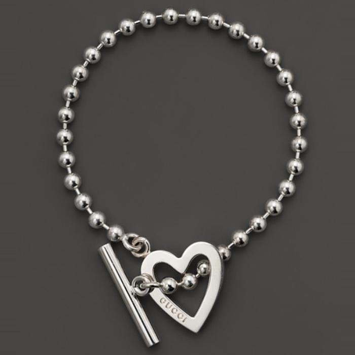 Gucci Sterling Silver Toggle Heart bracelet