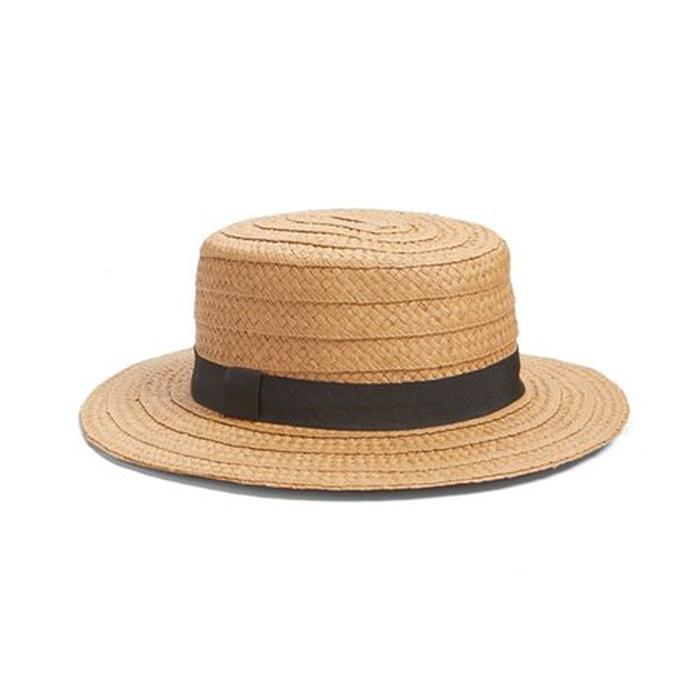 Hinge Straw Boater Hat