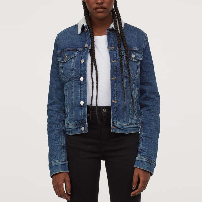 H&M Pile-lined Denim Jacket