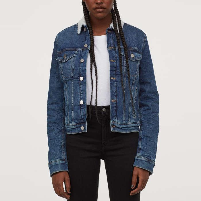 H&M Pile-lined Denim Jacket