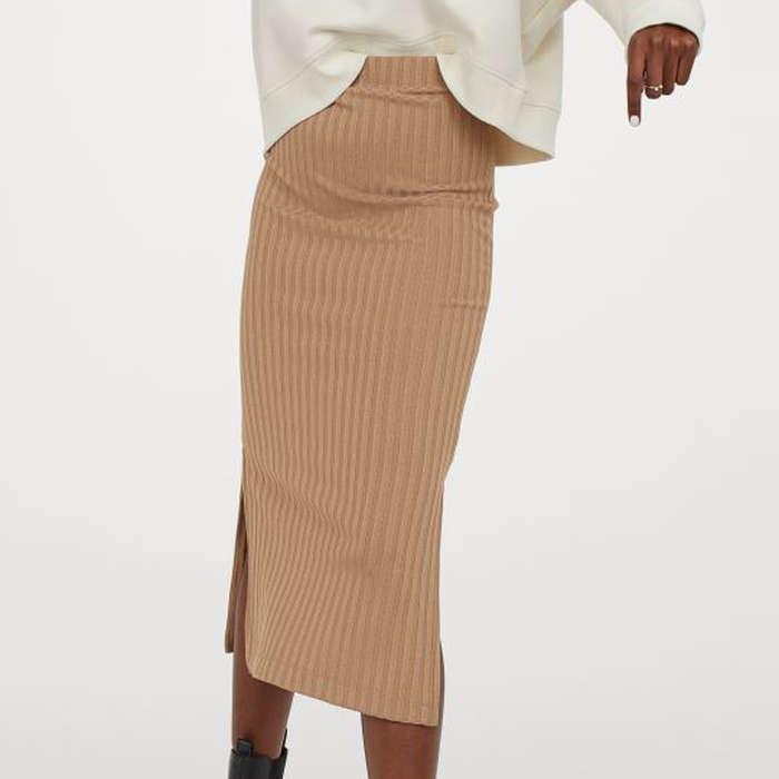 H&M Ribbed Pencil Skirt