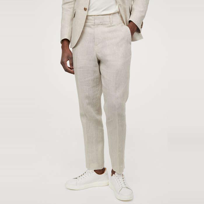 H&M Slim Fit Linen Suit Pants