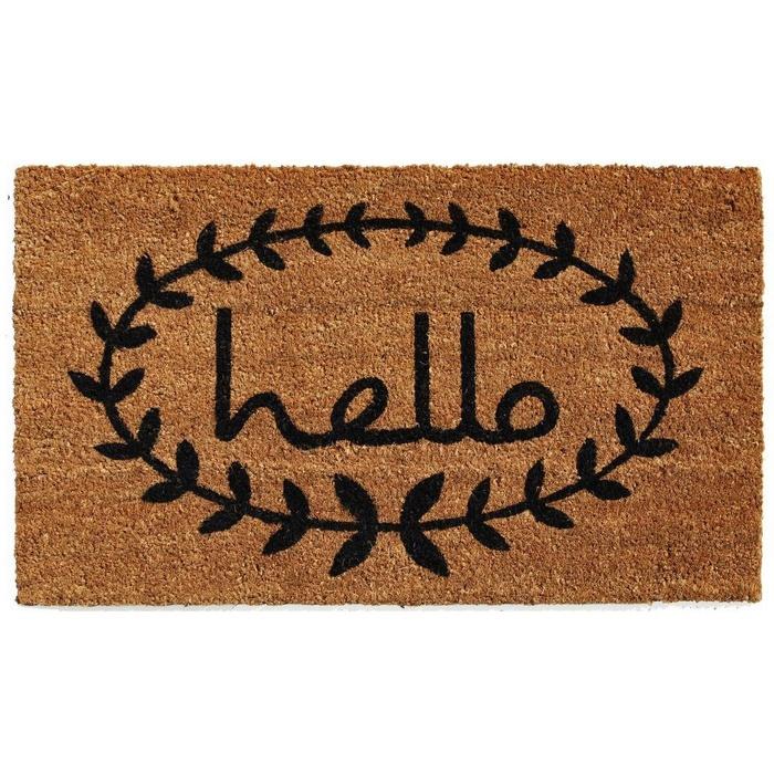 Home & More Calico Hello Doormat