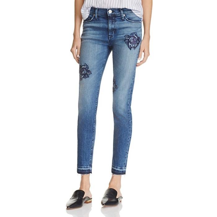 Hudson Nico Rose Embroidered Ankle Jeans