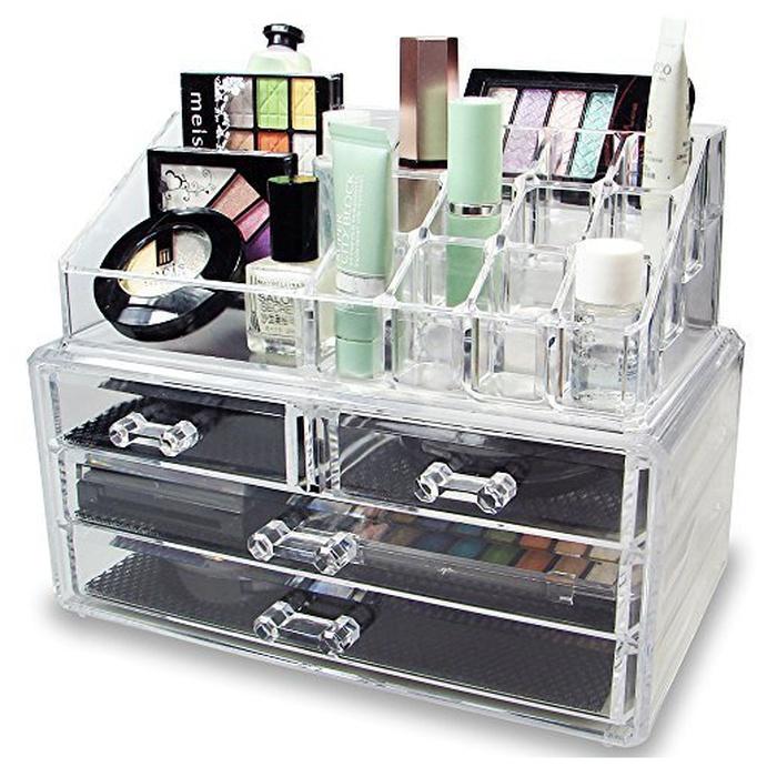 Ikee Design Acrylic Jewelry And Cosmetic Storage Display Set