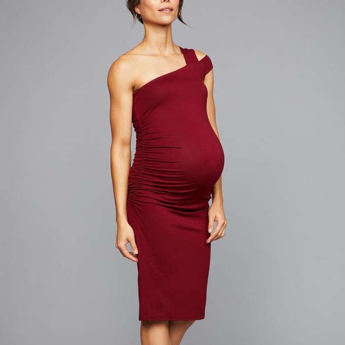 Isabella Oliver One Shoulder Maternity Dress