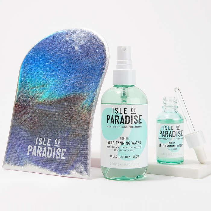 Isle Of Paradise Self-Tanning Drops & Water Set With Mitt
