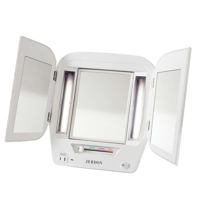 Jerdon Lighted Makeup Mirror With 5x Magnification