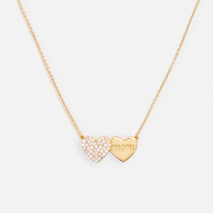 Kate Spade Mom Knows Best Pave Heart Pendant Necklace