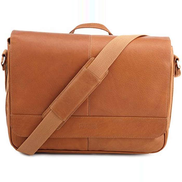 Kenneth Cole Reaction Risky Business Colombian Leather Flapover Cross Body Messenger Bag