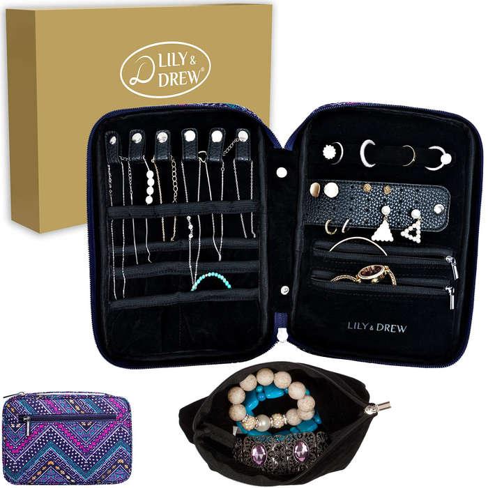 Lily & Drew Travel Jewelry Storage Carrying Case