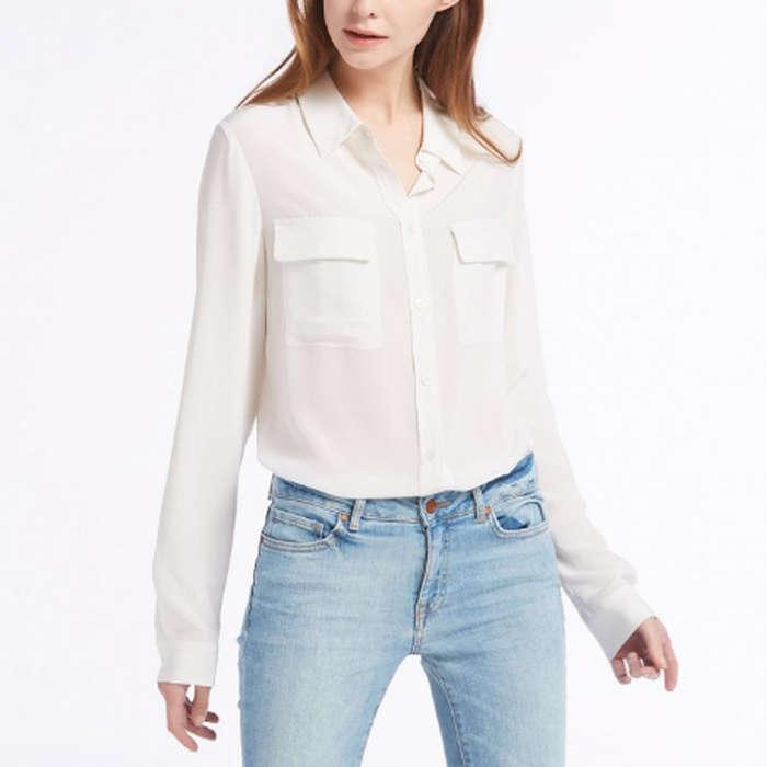 LilySilk Basic Box Pleated Silk Shirt