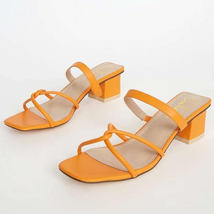 Leylia Mango Orange High Heel Sandals