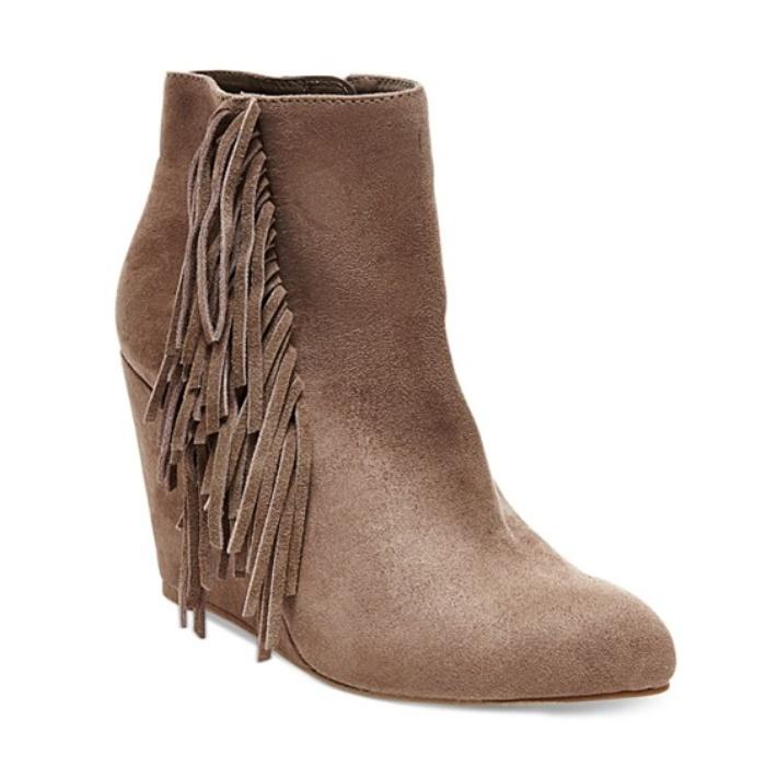 Madden Girl Pave Wedge Fringe Booties