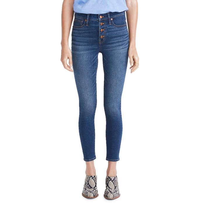 Madewell Button Front Crop Skinny Jeans