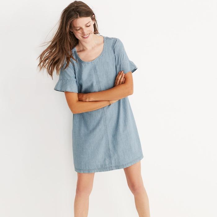 Madewell Chambray Tie-Back Dress