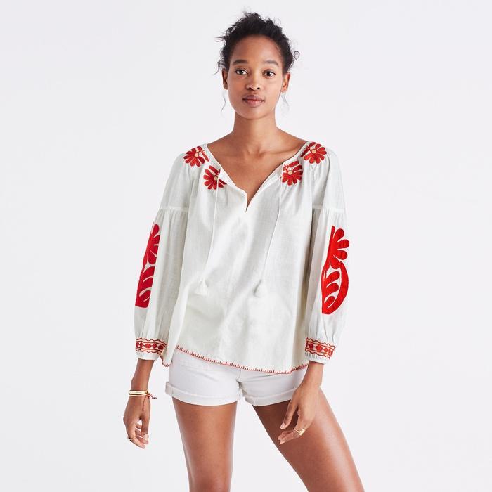 Madewell Embroidered Blanca Top