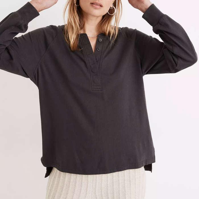 Madewell (Re)sourced Cotton Henley Relaxed Tee