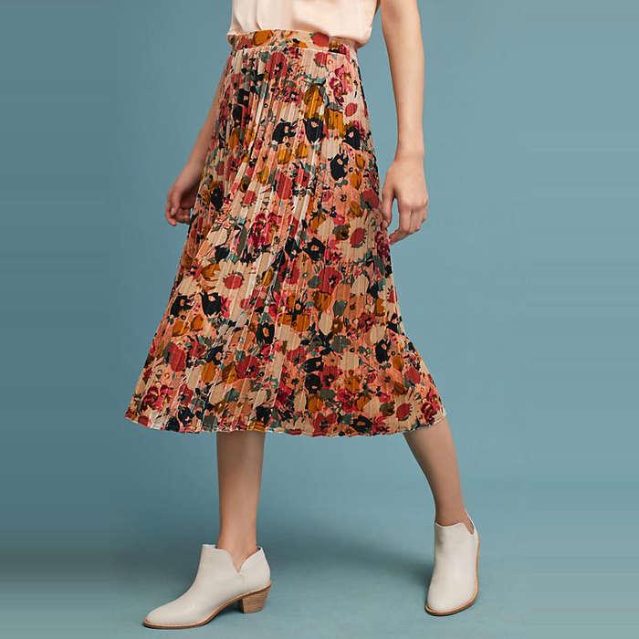 Maeve Floral Velvet Skirt