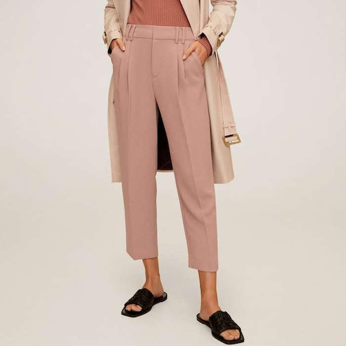 Mango Darted Crepe Trousers