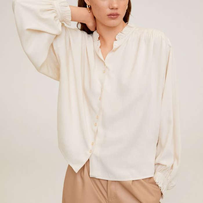 Mango Gathered Details Blouse