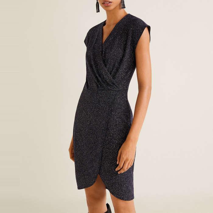 Mango Metallic Thread Dress