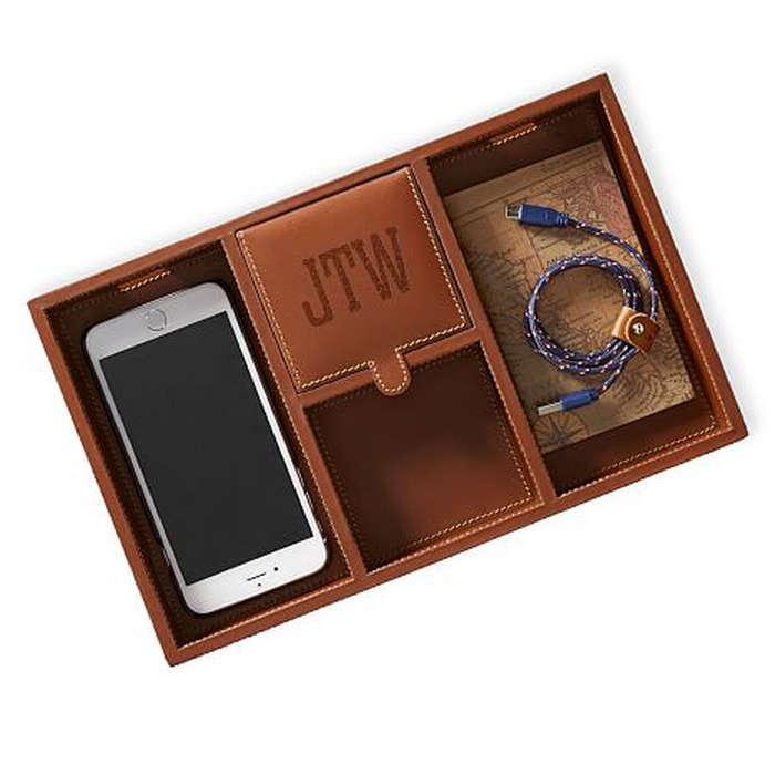 Mark & Graham Rustic Leather Tech Catchall